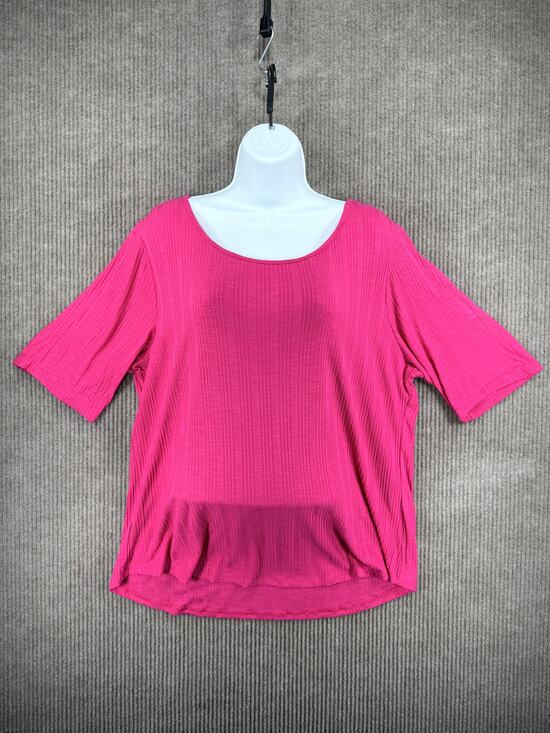 Apt. 9 Essentials Tops - Apt 9 Pink Ribbed Short Sleeve Knit Top Size XL NWT Factory Defect Mismarked